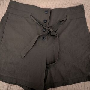 Rag & Bone Women's Camille Seersucker Olive Green High Waisted Shorts (4)